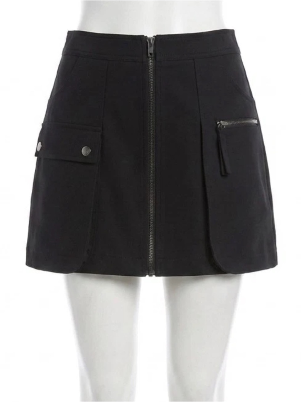 NWT STEVE MADDEN Front-Zip Utility Mini Skirt w/ Pockets